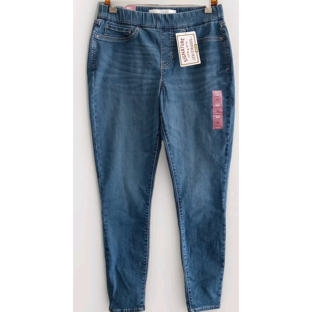 Levi Strauss Gold Women Pull‎ On Skinny Shaping Denim Jeans Size 10L